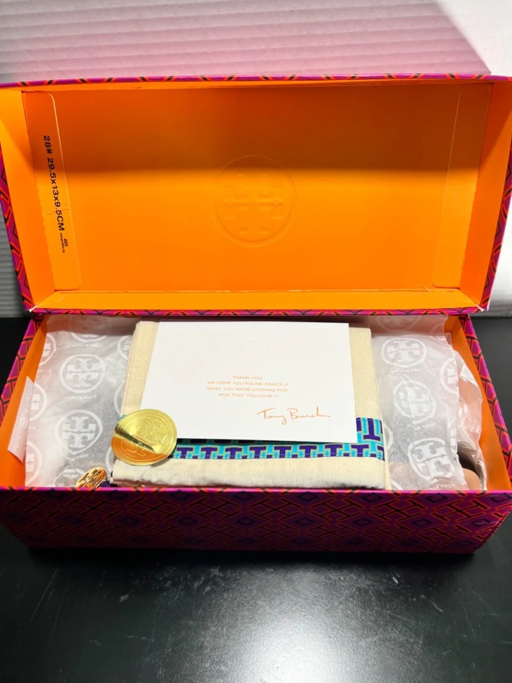 NEW IN BOX Tory Burch Multi Logo Ballet Flat | Goat Leather | Perfect Black